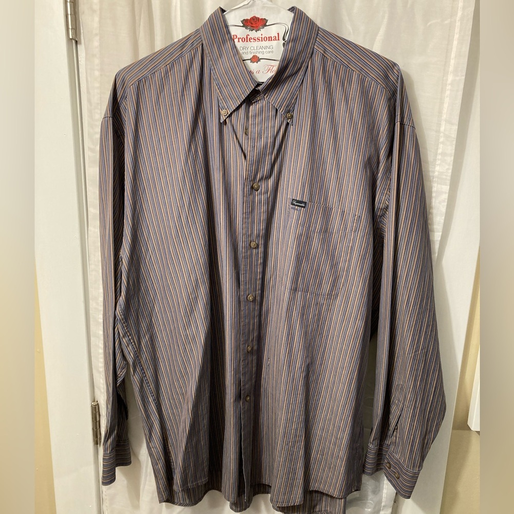 Façonnable Button-Down Striped Cotton Shirt